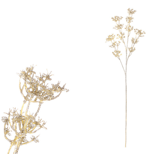 Gypsophila - umělá větev, zlatá se třpytkami Gypsophila - umělá větev, zlatá se třpytkami