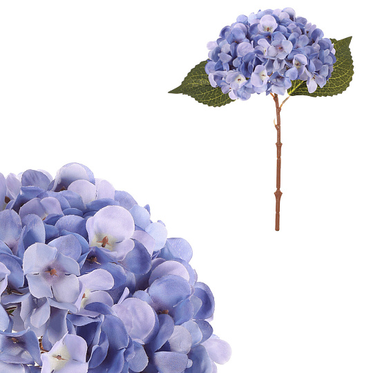Hortenzie - umělý květ na stonku, modro-fialová Hortenzie - umělý květ na stonku, modro-fialová