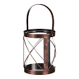 Svícen kovový - lampa, barva měděná antik