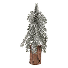 Smrk na špalku - mini, výška 32 cm, zelený, ojíněný Smrk na špalku - mini, výška 32 cm, zelený, ojíněný