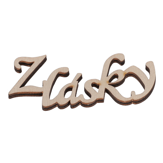 Nápis "Z lásky" - dřevo, přírodní, v sáčku 12 ks, cena za 1 ks Nápis "Z lásky" - dřevo, přírodní, v sáčku 12 ks, cena za 1 ks
