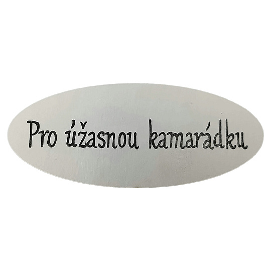 Cedulka "Pro úžasnou kamarádku" - dřevo, bílá, v sáčku 12 ks, cena za 1 ks