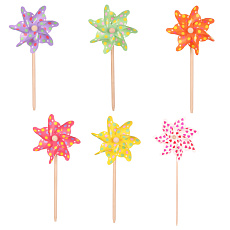 Větrník plastový - barevné puntíky, mix barev, cena za 1 ks.