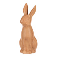 Zajíc - polyresinová figurka, malá, imitace dřeva
