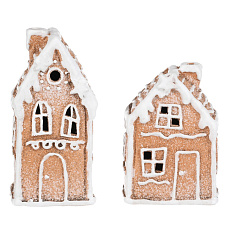 Domeček keramický - perníkový, LED osvětl., vel. L, mix 2, cena za 1 ks