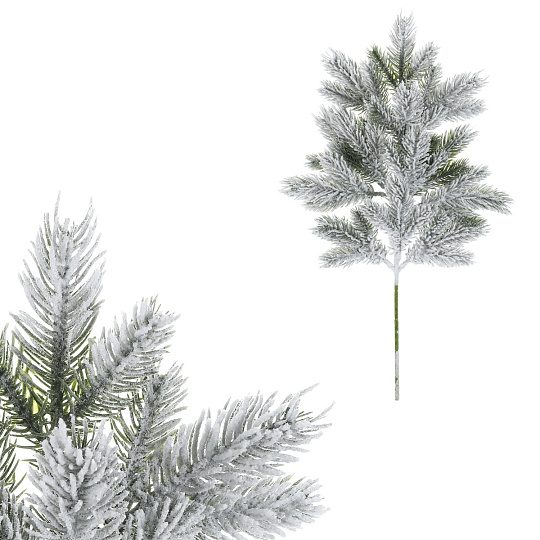 Smrk - umělá větev, délka 50 cm, zasněžená Smrk - umělá větev, délka 50 cm, zasněžená