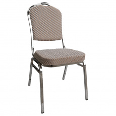 Stohovatelná židle, béžová/vzor/chrom, ZINA 3 NEW