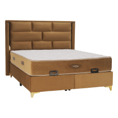 Boxspringová postel 160x200, světlehnědá, GOLDBIA Boxspringová postel 160x200, světlehnědá, GOLDBIA