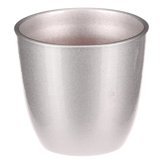 Obal na květiny - terakota, pr. 10 cm, barva stříbrná Obal na květiny - terakota, pr. 10 cm, barva stříbrná