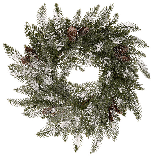 Věnec - pr. 51 cm, umělé jehličí a šišky, jemně zasněžený Věnec - pr. 51 cm, umělé jehličí a šišky, jemně zasněžený