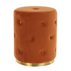 Taburet, šedohnědá TAUPE Velvet látka/zlatý nátěr, BEKEN Taburet, šedohnědá TAUPE Velvet látka/zlatý nátěr, BEKEN