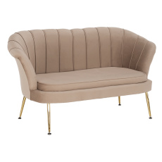 Lavice ve stylu Art-deco, béžová Velvet látka / gold chrom-zlatý, NOBLIN NEW Lavice ve stylu Art-deco, béžová Velvet látka / gold chrom-zlatý, NOBLIN NEW