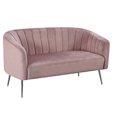 Designový 2-sed, růžová Velvet látka/chrom-stříbrný, BAGY