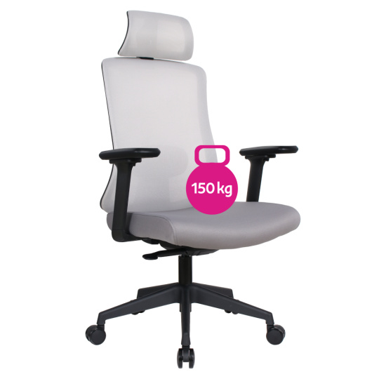 Kancelářské křeslo, šedá/černá, nosnost 150 kg, ROSANO Kancelářské křeslo, šedá/černá, nosnost 150 kg, ROSANO