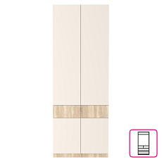 Skříň, dub sonoma/kašmír, VERTIO SZF4D2S