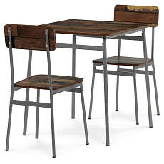 Jídelní set s 2 židlemi, 70x70x76cm, mdf, old wood, AUT-O2122 OLW2