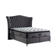 Boxspringová postel 180x200, šedá, MERSIA Boxspringová postel 180x200, šedá, MERSIA