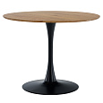 Jídelní stůl, kulatý, dub/černá, průměr 110 cm, REVENTON NEW