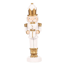 Voják s dárkem - figurka na postavení, polyresin, barva bílo-zlatá Voják s dárkem - figurka na postavení, polyresin, barva bílo-zlatá