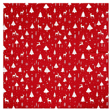 Ubrus červený - vánoční vzor, 100% polyester, 80 x 80 cm
