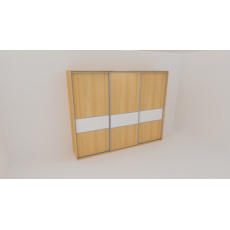 Skříň FLEXI 3 š.260cm v.220cm : 3x dveře dělené sklem LACOBEL Skříň FLEXI 3 š.260cm v.220cm : 3x dveře dělené sklem LACOBEL