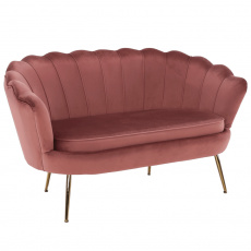 Lavice ve stylu Art-deco, růžová Velvet látka/gold chrom-zlatý, NOBLIN NEW Lavice ve stylu Art-deco, růžová Velvet látka/gold chrom-zlatý, NOBLIN NEW