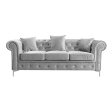 Luxusní 3-sed, světle šedá Velvet látka, ROMANO Luxusní 3-sed, světle šedá Velvet látka, ROMANO