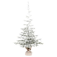Stromek v jutovém obalu - umělý smrk, 180 cm, zasněžený Stromek v jutovém obalu - umělý smrk, 180 cm, zasněžený