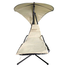 Zahradní houpací křeslo, béžová/černá, SPAVIN 2 NEW Zahradní houpací křeslo, béžová/černá, SPAVIN 2 NEW