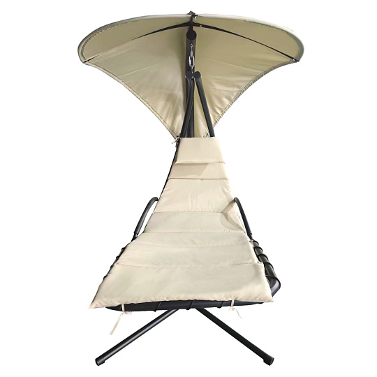 Zahradní houpací křeslo, béžová/černá, SPAVIN 2 NEW Zahradní houpací křeslo, béžová/černá, SPAVIN 2 NEW