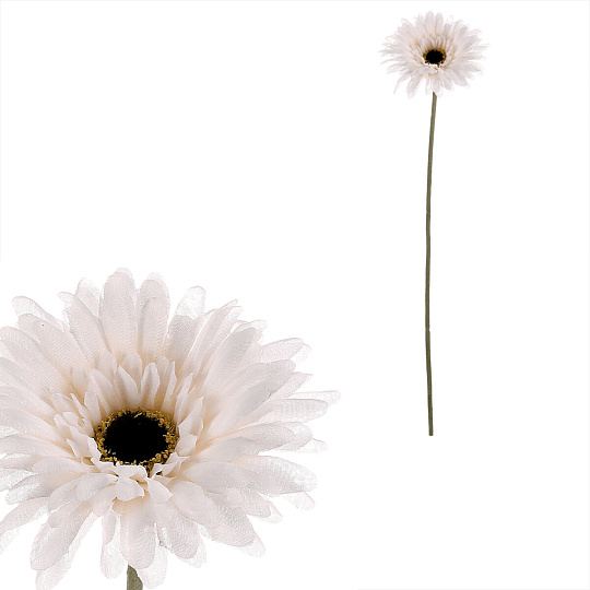 Gerbera - umělý květ na stonku, barva bílá Gerbera - umělý květ na stonku, barva bílá