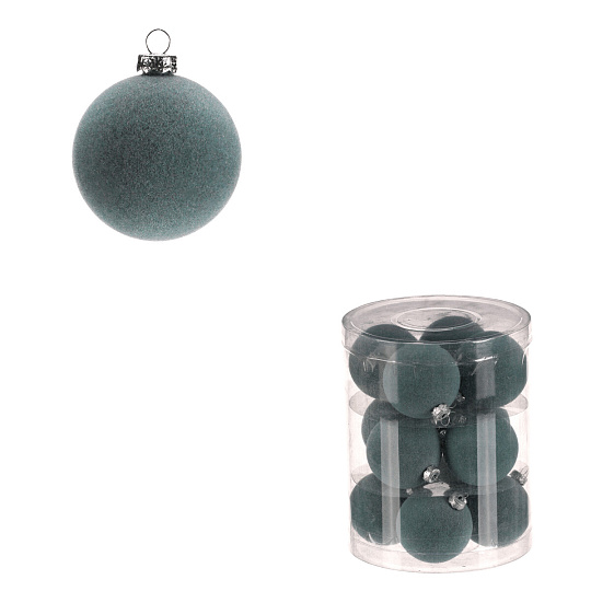 Kulaté sametové ozdoby - pr. 5 cm, mentolové, cena za balení (12 ks) Kulaté sametové ozdoby - pr. 5 cm, mentolové, cena za balení (12 ks)