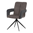 Jídelní židle otočná 180°, šedá, látka, DCH-F1146 GREY2