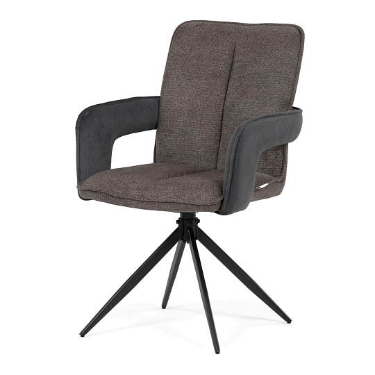 Jídelní židle otočná 180°, šedá, látka, DCH-F1146 GREY2