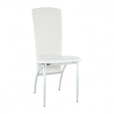 Židle, ekokůže bílá / chrom, FINA