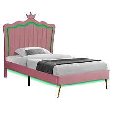 Postel s roštem, 90x200, růžová Velvet látka, RANIA Postel s roštem, 90x200, růžová Velvet látka, RANIA