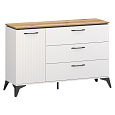 Komoda, bílá/dub evoke, VELIS 1D3S