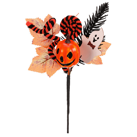 Větev umělá - přízdoba na Halloween, oranžovo-černá Větev umělá - přízdoba na Halloween, oranžovo-černá
