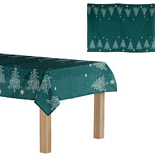 Ubrus - motiv se stromky, 100% polyester, 130 x 160 cm, zelený Ubrus - motiv se stromky, 100% polyester, 130 x 160 cm, zelený