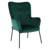 Designové křeslo, smaragdová Velvet látka, SURIL
