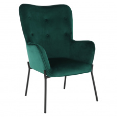Designové křeslo, smaragdová Velvet látka, SURIL Designové křeslo, smaragdová Velvet látka, SURIL