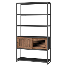 Regál, mdf, černá, AUR-E1121 BK Regál, mdf, černá, AUR-E1121 BK