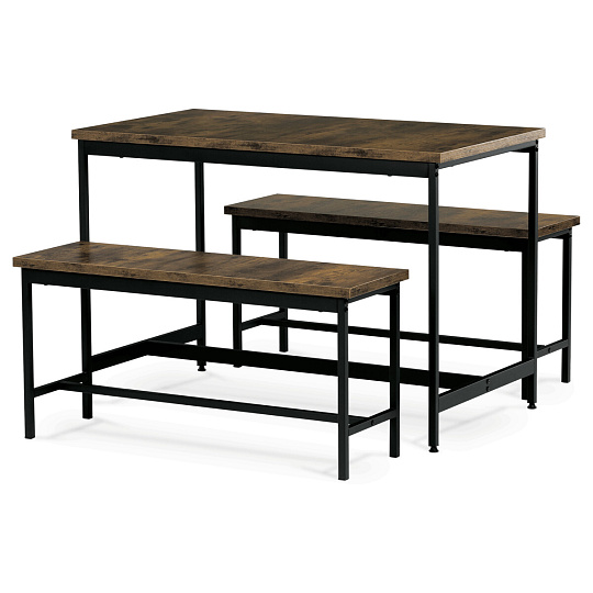 Jídelní set s 2 lavicemi, 110x60x75cm, mdf, old wood, AUT-G1175 OLW Jídelní set s 2 lavicemi, 110x60x75cm, mdf, old wood, AUT-G1175 OLW