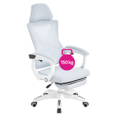 Kancelářské křeslo, světle šedá/bílá, nosnost 150 kg, MALVIN Kancelářské křeslo, světle šedá/bílá, nosnost 150 kg, MALVIN