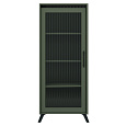 Vitrína, smoke zelená/černá, LONGY REG1W