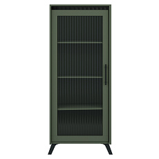 Vitrína, smoke zelená/černá, LONGY REG1W