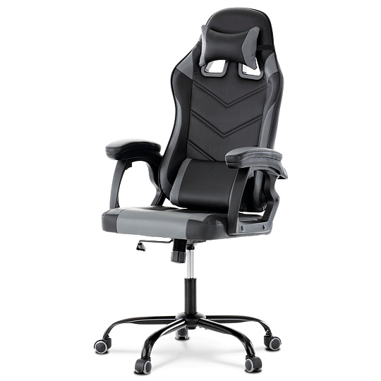 Herní křeslo, houpací mechanismus, šedá ekokůže, KA-L626 GREY Herní křeslo, houpací mechanismus, šedá ekokůže, KA-L626 GREY