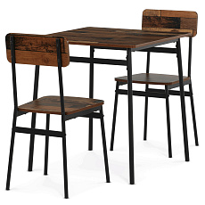 Jídelní set s 2 židlemi, 70x70x76cm, mdf, old wood, AUT-O2121 OLW2
