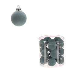Kulaté sametové ozdoby - pr. 4 cm, mentolové, cena za balení (18 ks) Kulaté sametové ozdoby - pr. 4 cm, mentolové, cena za balení (18 ks)