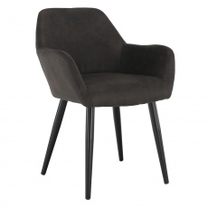 Designové křeslo, látka s efektem broušené kůže, hnědá / černá, LACEY Designové křeslo, látka s efektem broušené kůže, hnědá / černá, LACEY